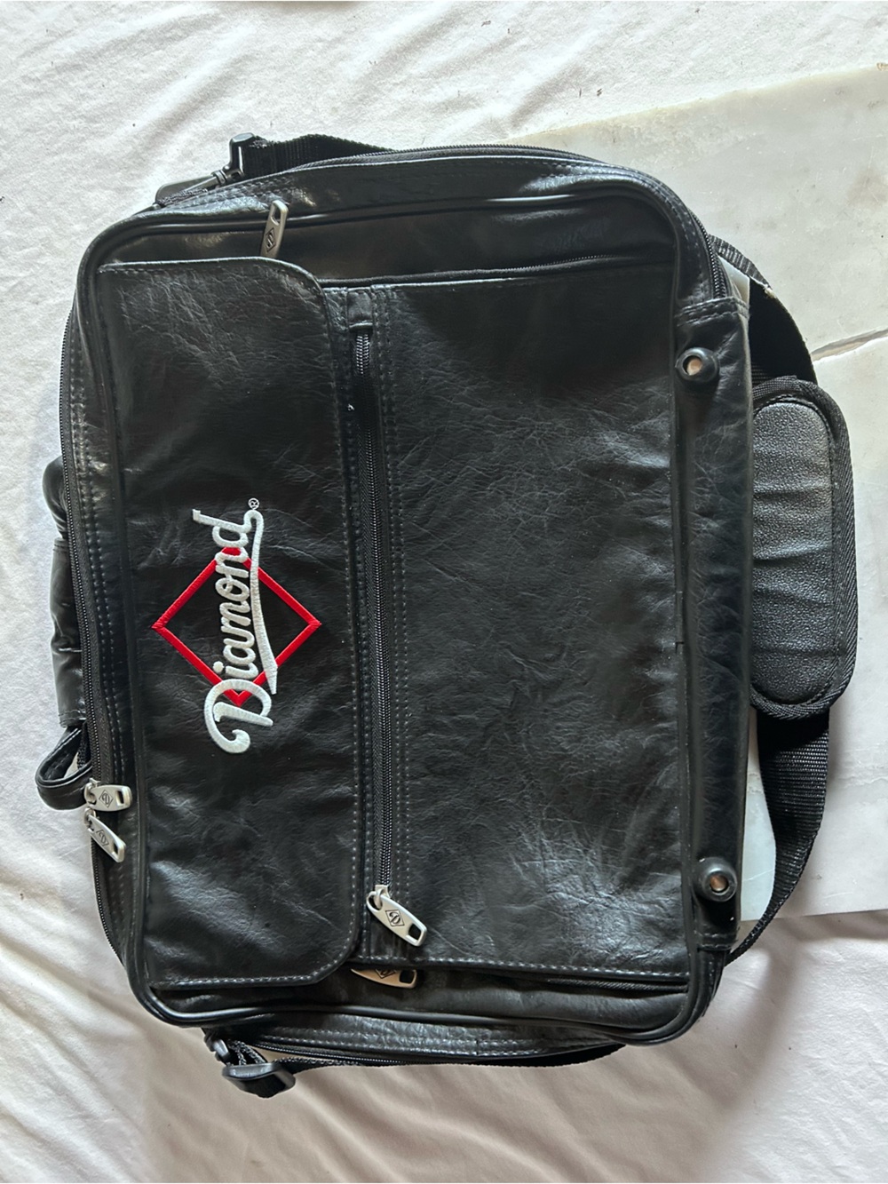 Diamond Supply Co. Black Messenger Bag with Red Logo
